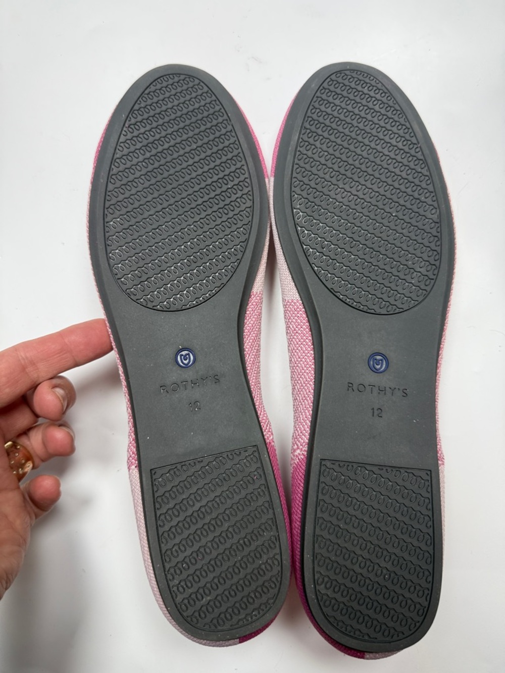 Rothy's Pink Captoe Flats Breast Cancer Awareness Retired NEW S-541 Sz 12 - Picture 10 of 10